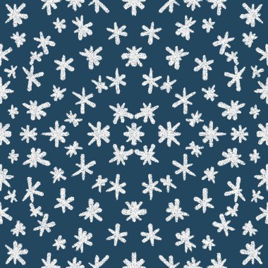 Dekoratif kar taneleri ile Seamless modeli. Vektör çizim.