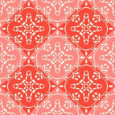 Retro bir tarzda arabesk ile monokrom dikişsiz desen. Vektör çizimi