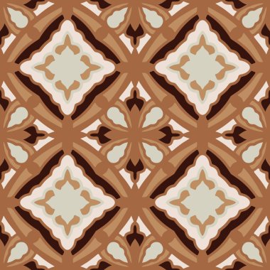 Akdeniz 'in mozaik fayanslarıyla kusursuz desen. Vektör illüstrasyonu