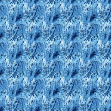 Beyaz ipeğin üzerindeki çivit rengi kusursuz kravat boyası deseni. El boyası kumaşlar - nodüler batik. Shibori boyaması.. 