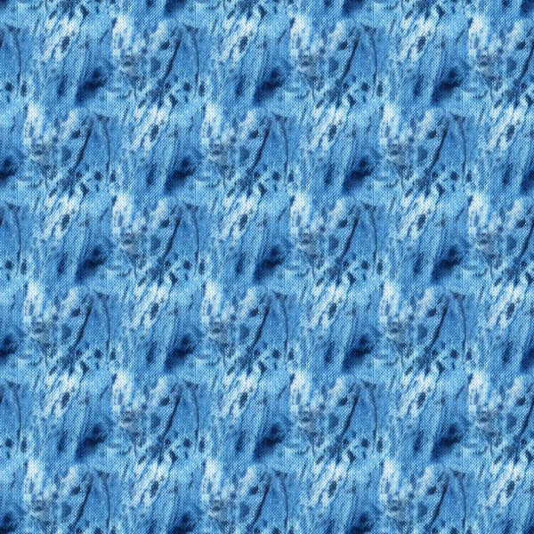 Seamless Tie Dye Pattern Indigo Color White Silk Hand Painting — Stock Photo, Image