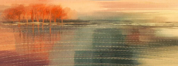 Abstrakt Impressionism Landskap Modern Målning Handritad Illustration — Stockfoto