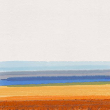 Soyut izlenimcilik. Manzara. Suluboya resim. El çizimi illüstrasyon. 