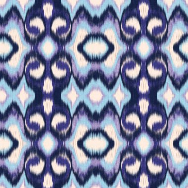 Kusursuz Ikat Deseni. Tekstil tasarımı, duvar kağıdı, yüzey dokuları, ambalaj kağıdı için soyut arkaplan.