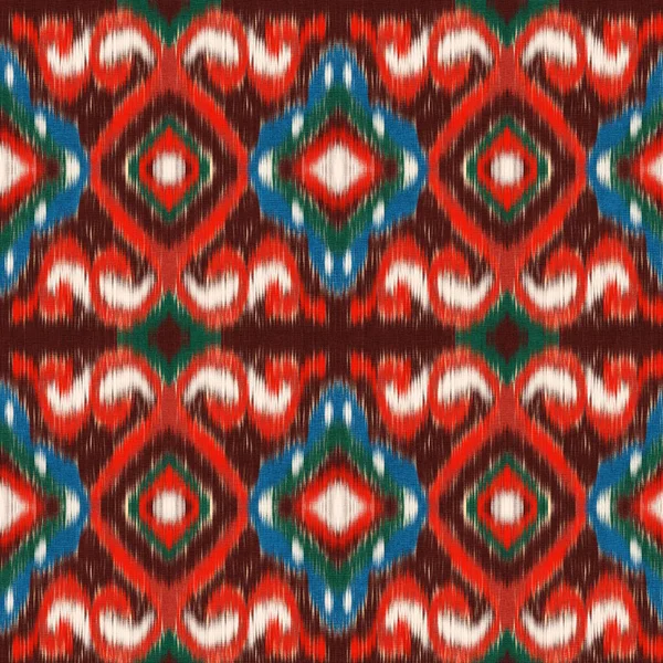 Patrón Ikat Sin Costuras Fondo Abstracto Para Diseño Textil Papel — Foto de Stock