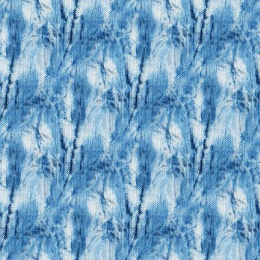 Beyaz ipeğin üzerindeki çivit rengi kusursuz kravat boyası deseni. El boyası kumaşlar - nodüler batik. Shibori boyaması.. 