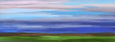 Soyut izlenimcilik. Manzara. Modern resim. El çizimi illüstrasyon. 