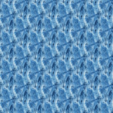 Beyaz ipeğin üzerindeki çivit rengi kusursuz kravat boyası deseni. El boyası kumaşlar - nodüler batik. Shibori boyaması.. 