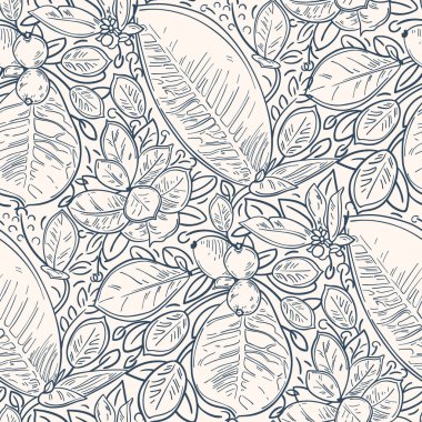 Çiçekli siyah beyaz desenli. Vektör illüstrasyonu