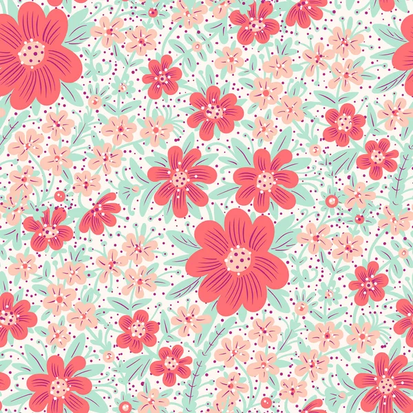 Kusursuz desenli, karalama tarzında çiçekler. Vektör illüstrasyonu. 