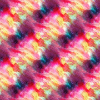 Beyaz ipek üzerinde kusursuz kravat boyası deseni. El boyası kumaşlar - nodüler batik. Shibori boyaması.. 