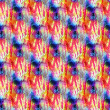 Beyaz ipek üzerinde kusursuz kravat boyası deseni. El boyası kumaşlar - nodüler batik. Shibori boyaması.. 