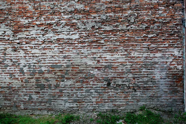 Röd Tegelvägg Med Murbruk Och Cement Seepage Lämplig För Tapeter Stockfoto