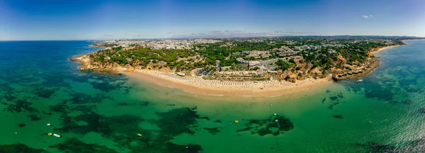 파노라마 Praia Balaia Praia Santa Eulalia Portugal Algarve Albufeira — 스톡 사진