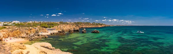 Повітряний Панорамний Вид Дивовижного Пляжу Praia Dos Paradinha Albufeira Algarve — стокове фото