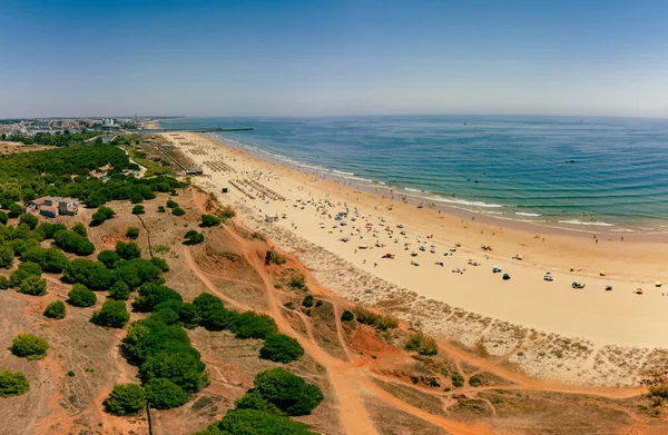 Vilamoura Praia Falesia Algarve Portekiz Hava Aracı Sahili Manzarası — Stok fotoğraf