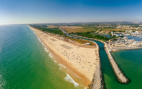 Vilamoura Praia Falesia Algarve Portekiz Hava Aracı Sahili Manzarası — Stok fotoğraf