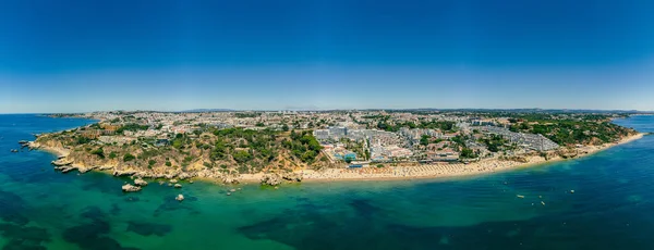 Aerial Drone Panoramas Oura Beach Praia Oura Albufeira Algarve Portugal Royalty Free Stock Images