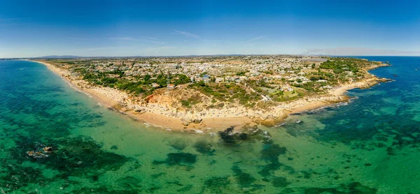Panoramatický Letecký Výhled Praia Gale Gale Pláž Blízkosti Albufeira Armacao — Stock fotografie