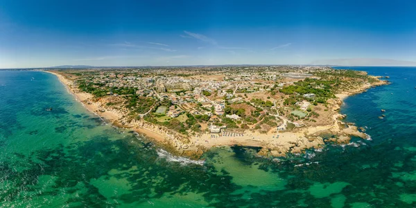 Panoramatický Letecký Výhled Praia Gale Gale Pláž Blízkosti Albufeira Armacao — Stock fotografie