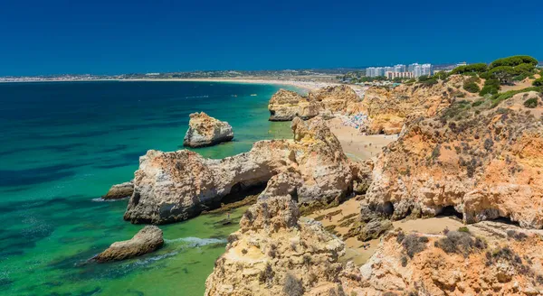 공중에서 Praia Dos Tres Irmaos Alvor Algarve Portugal — 스톡 사진