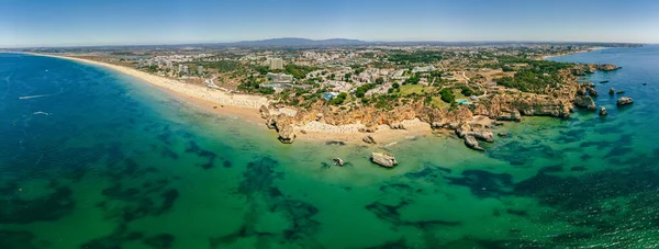 Vista Aérea Panorâmica Praia Dos Tres Praia Dos Irmaos Alvor — Fotografia de Stock