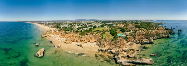 Vista Aérea Panorâmica Praia Dos Tres Praia Dos Irmaos Alvor — Fotografia de Stock