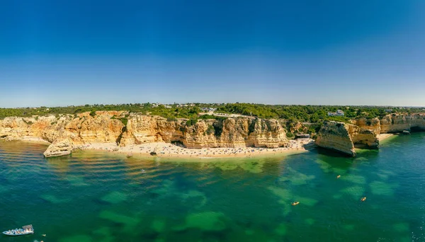 Veduta Aerea Drone Praia Marinha Malhada Baraco Spiagge Algarve Portogallo — Foto Stock