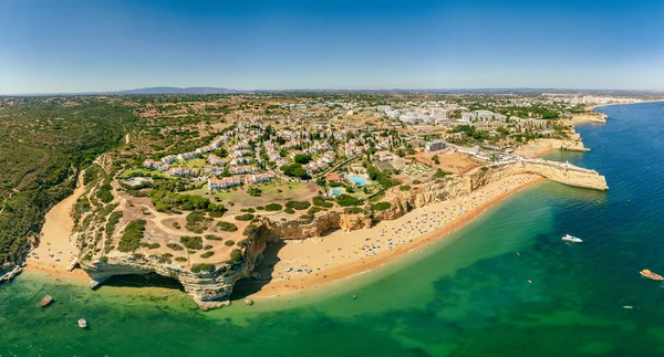 Vistas Panorâmicas Drones Aéreos Praia Nova Praia Nossa Algarve Portugal — Fotografia de Stock