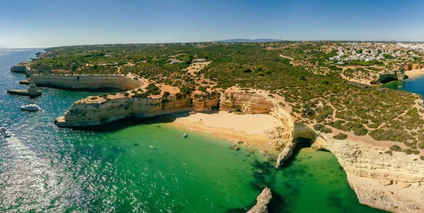 Drone Aereo Vista Panoramica Sulla Spiaggia Praia Nova Praia Nossa — Foto Stock