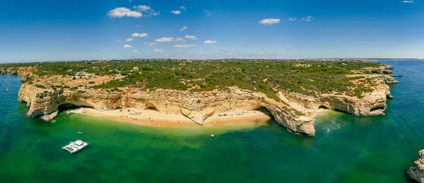 Vistas Aéreas Dron Praia Marinha Malhada Baraco Playas Algarve Portugal — Foto de Stock