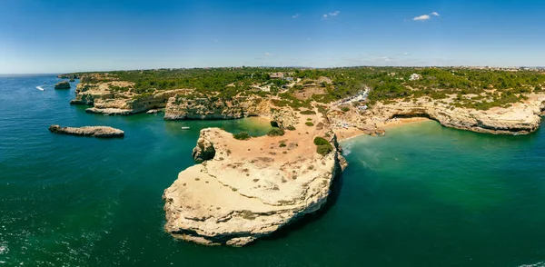 Veduta Aerea Drone Della Spiaggia Albandeira Praia Albandeira Lagoa Algarve — Foto Stock