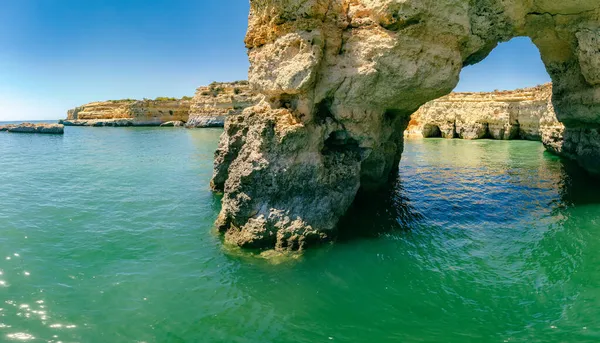 Vue Aérienne Par Drone Plage Albandeira Praia Albandeira Lagoa Algarve — Photo