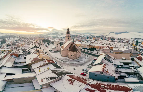 Panorama Den Centrale Del Podolinec Vinteren Slovakiet - Stock-foto