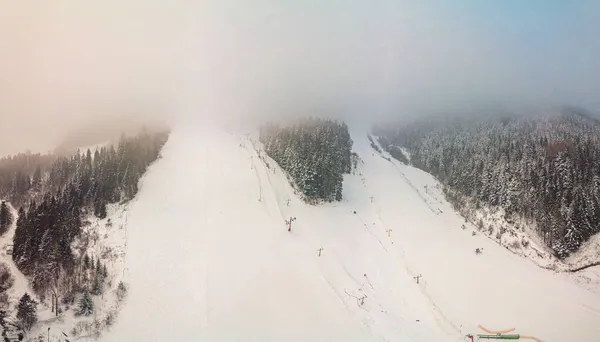 Vista Panoramica Aerea Invernale Del Centro Sciistico Vysne Ruzbachy Slovacchia — Foto Stock