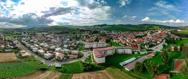 Veduta Aerea Panoramica Della Città Podolinec Slovacchia Insieme Suo Fiume — Foto Stock