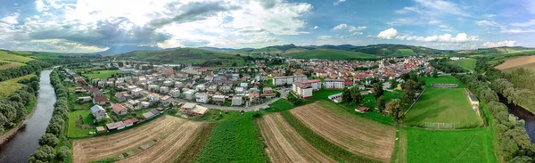 Vista Panorámica Aérea Ciudad Podolinec Eslovaquia Junto Con Río — Foto de Stock