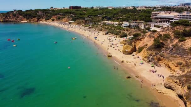Повітряні Панорамні Зйомки Praia Balaia Praia Santa Eulalia Portugal Algarve — стокове відео