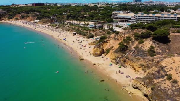 Praia Balaia和Praia Santa Eulalia Portugal Algarve Albufeira的空中全景拍摄 — 图库视频影像