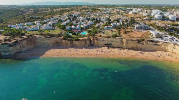 Panoramiczne Widoki Praia Nova Praia Nossa Algarve Portugalia — Wideo stockowe