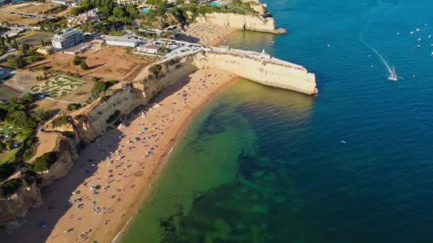 Панорамний Вид Літаків Praia Nova Praia Nossa Algarve Portugal — стокове відео