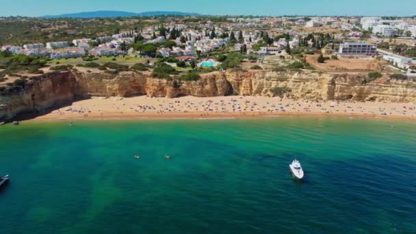 Panoramiczne Widoki Praia Nova Praia Nossa Algarve Portugalia — Wideo stockowe