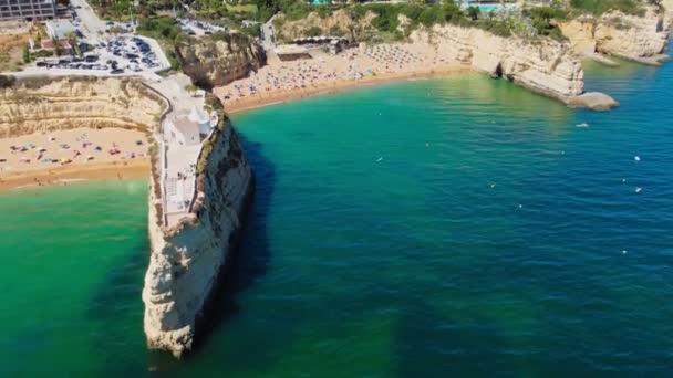Drohnenpanorama Von Praia Nova Und Praia Nossa Algarve Portugal — Stockvideo
