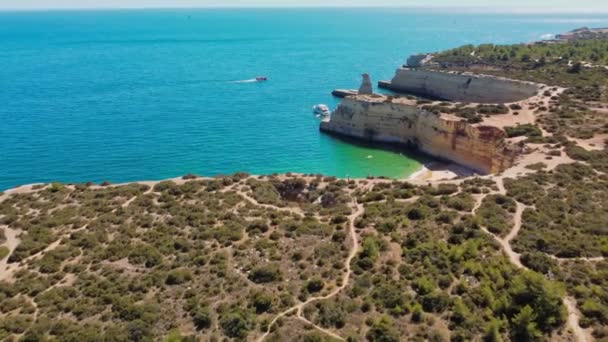 Vedere Panoramică Dronelor Aeriene Praia Nova Praia Nossa Algarve Portugalia — Videoclip de stoc