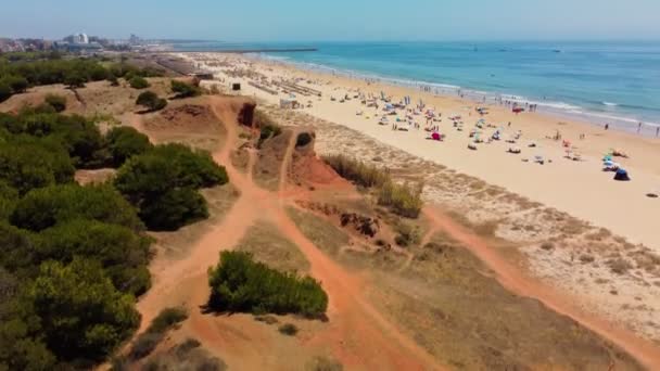 Vista Aerea Sulla Spiaggia Vilamoura Praia Falesia Algarve Portogallo — Video Stock