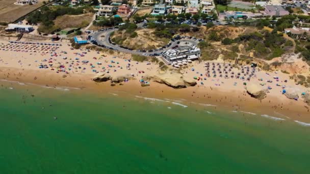 葡萄牙阿尔布费拉和阿尔马索德佩拉附近普拉亚达加尔海滩的空中景观 — 图库视频影像