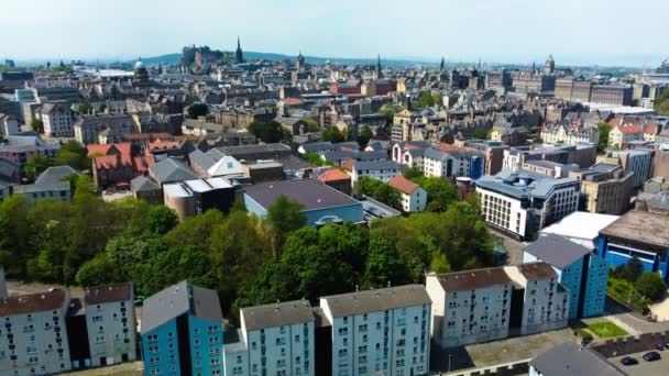 Cityscape Edinburgh Arthur Seat Прекрасний Літній День Шотландія Велика Британія — стокове відео