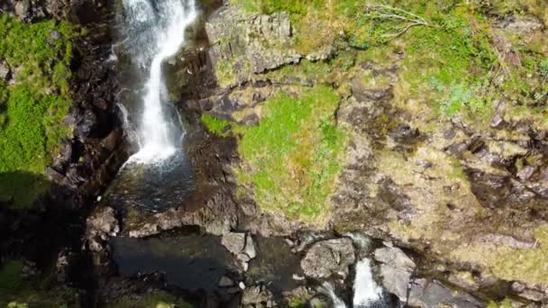 Повітряний Вид Хвіст Сірої Мари Водоспад Біля Моффата Шотландія — стокове відео