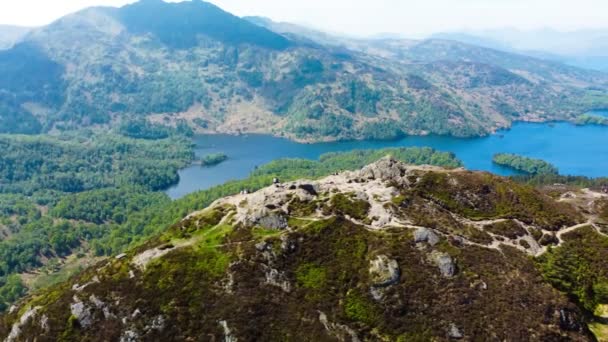 Wzgórze Ben Loch Katrine Trossachs Szkocja — Wideo stockowe