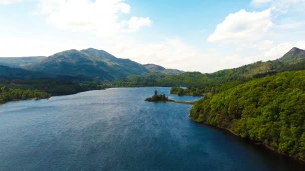 Ben Hill Trossachs Skoçya Daki Katrine Gölü — Stok video